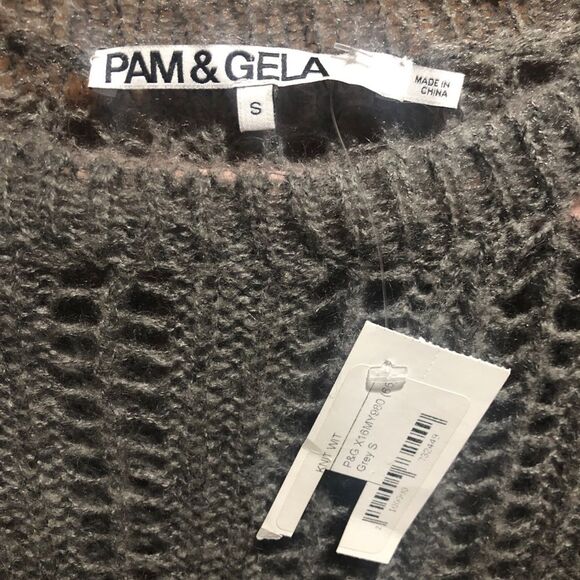 PAM & GELA OPEN KNIT LAYERING TOP - S - Picture 10 of 12